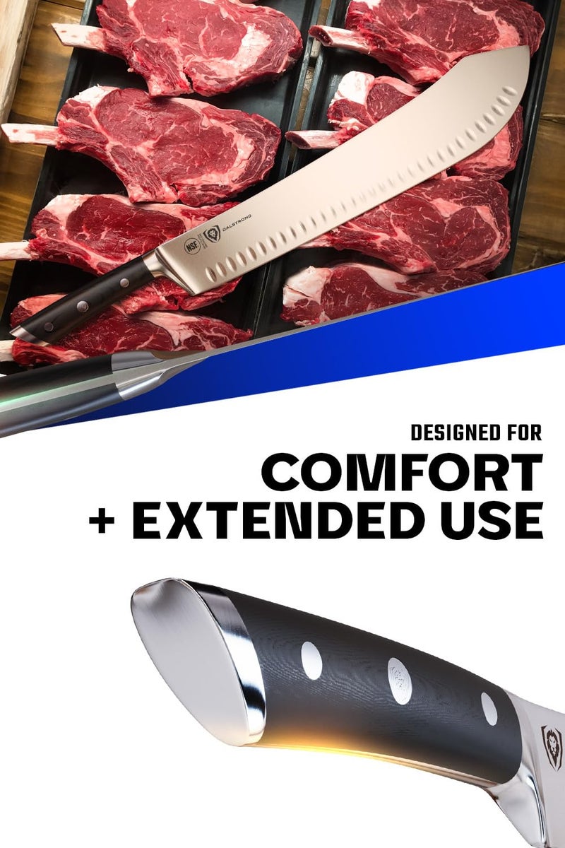 Dalstrong Bull Nose Butcher Knife - 14 inch - Gladiator Series Elite - High Carbon Premium German Steel - Black G10 Handle - Meat BBQ Knife - Sheath Included - NSF Certified - Image 4